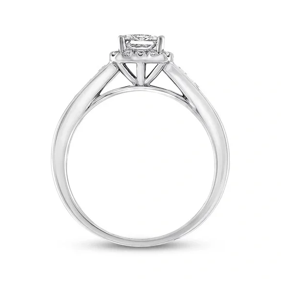 WG Halo Engagement Ring
